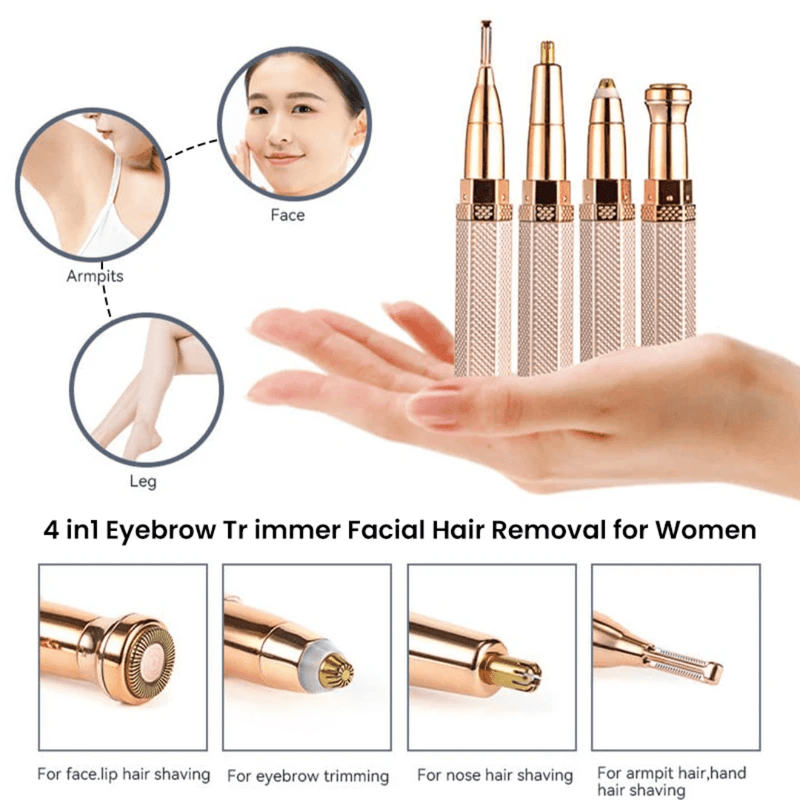 4 In 1 Rechargeable Eyebrow Razor and Painless Hair Shaver