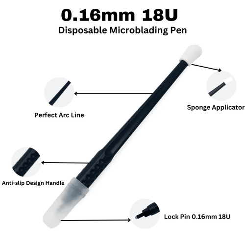 Eye Design Disposable 18U Microblading Hand Tools with Sponge