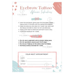 Eyebrow Tattoo Aftercare & Appointment Card