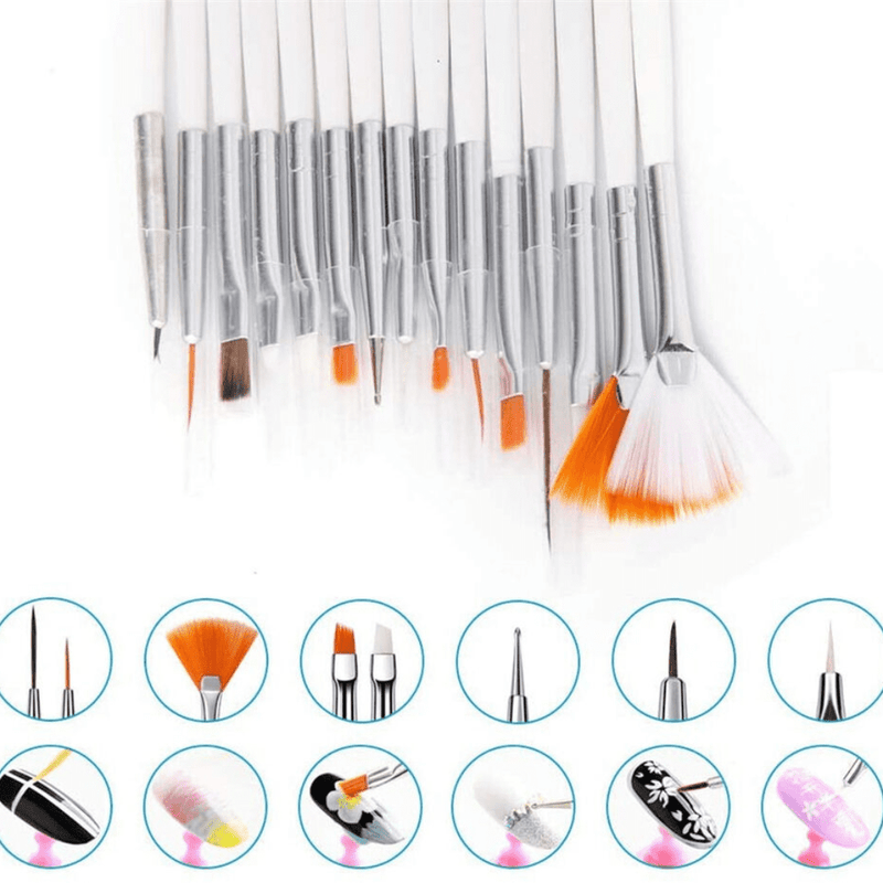 20pcs DIY Nail Art Drawing Brushes Set