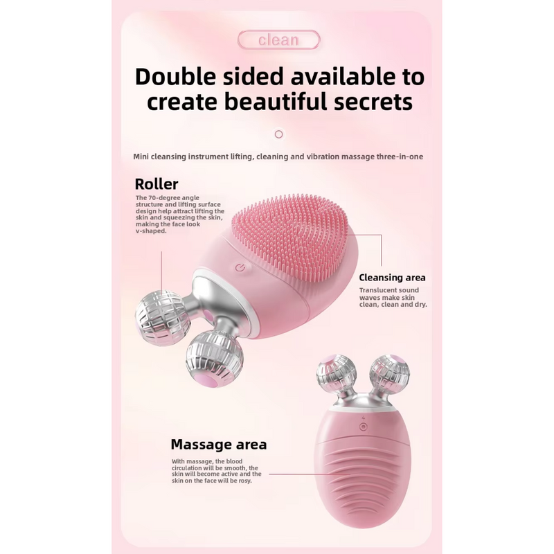 3D Roller Electric Silicone Facial Massager