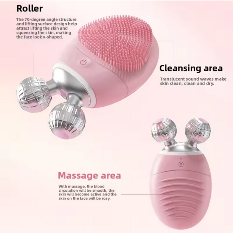 3D Roller Electric Silicone Facial Massager