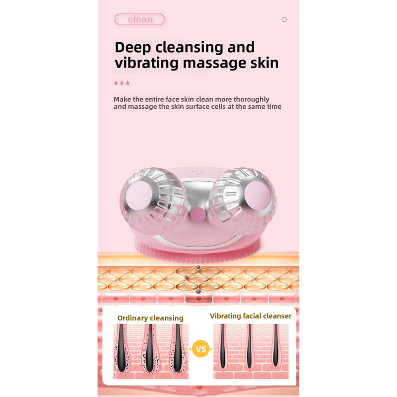 3D Roller Electric Silicone Facial Massager