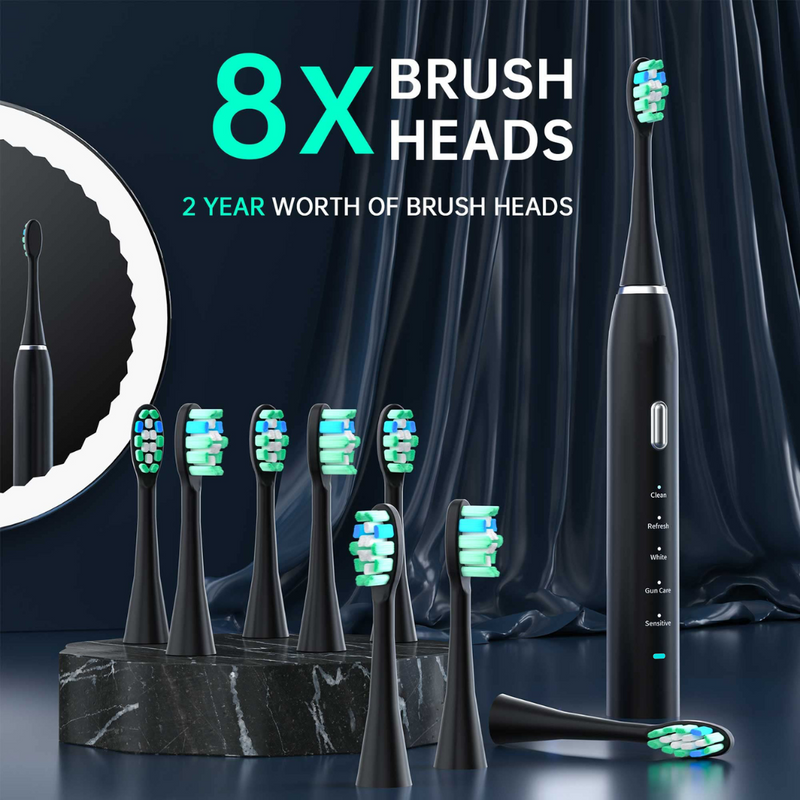 Advanced Electric Toothbrush with 5 Modes and 8 Brush Heads
