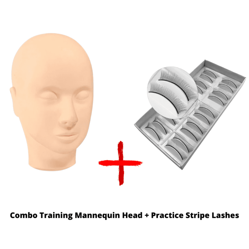 Combo Training Mannequin Head + Practice Strip Lashes