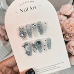Eye Design Floral Handmade Press-on Trendy False Nails Charm
