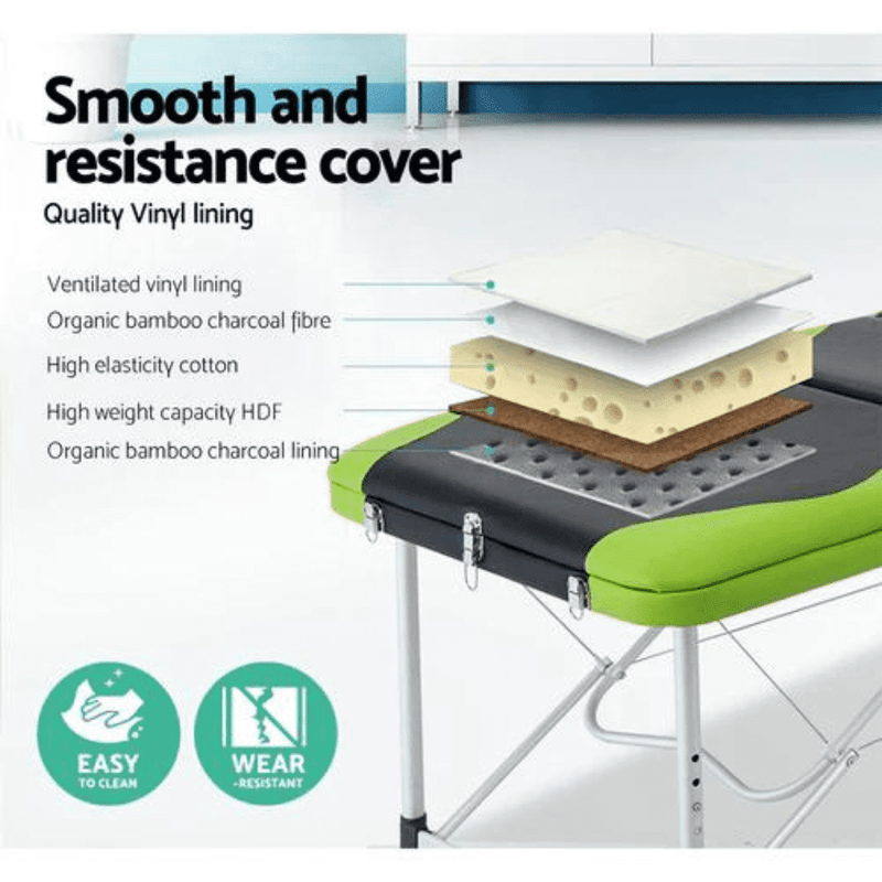 Portable Aluminium 3 Fold Treatment Beauty Bed 75cm