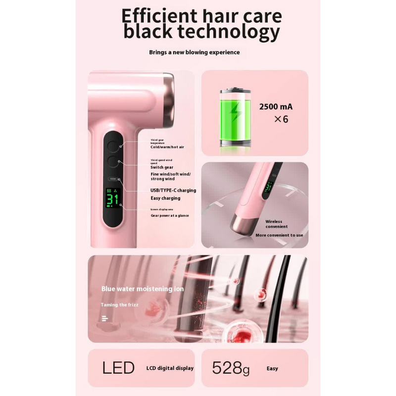 Premium Cordless Ionic Hair Dryer