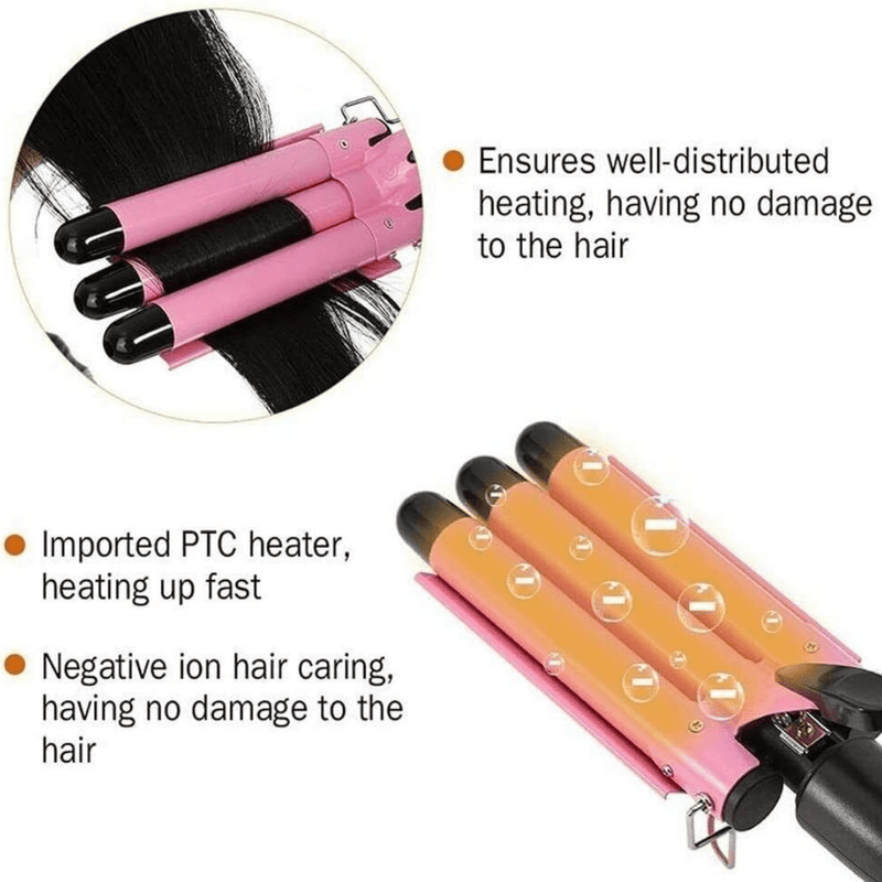 Professional Iron Ceramic Triple Barrel Hair Curler