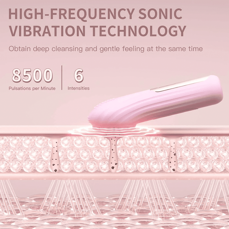 Rechargeable Silicone Ultrasonic Waterproof Facial Cleansing Scrubber