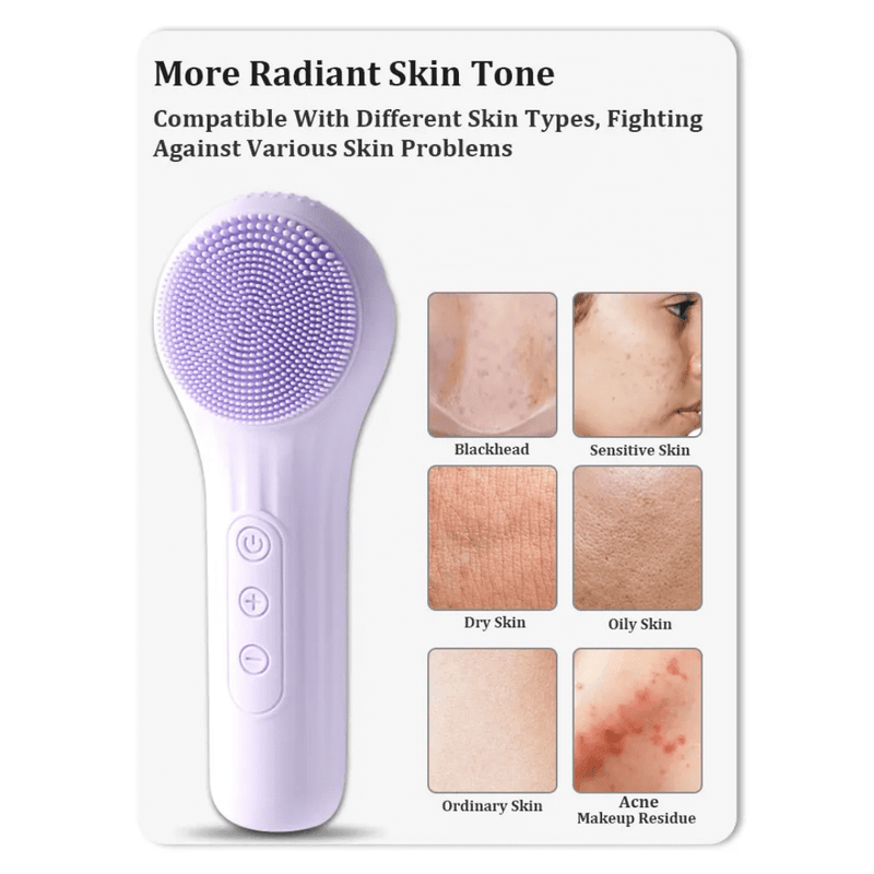 Rechargeable Silicone Ultrasonic Waterproof Facial Cleansing Scrubber