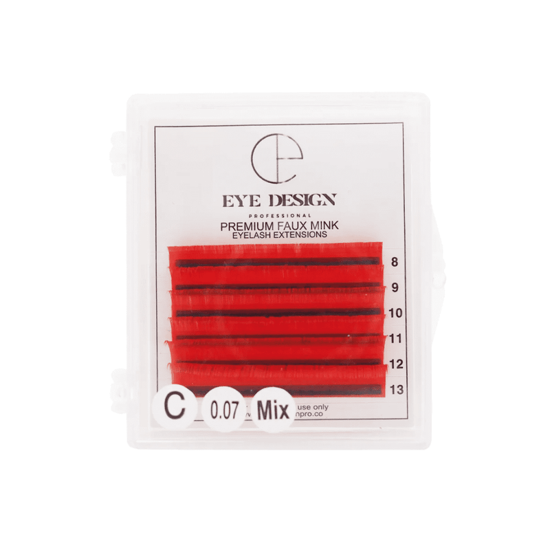 Eye Design Red C Curl Lashes | Mixed Length (8mm-13mm)