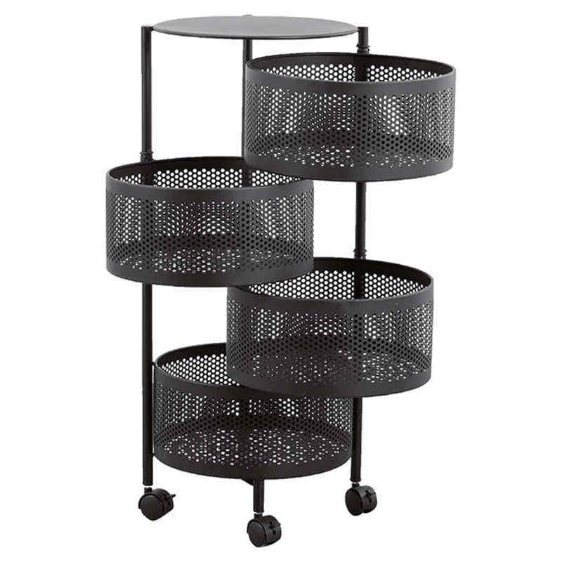 Stylifing 4 Tier Rotating Shelf with Lockable Wheels