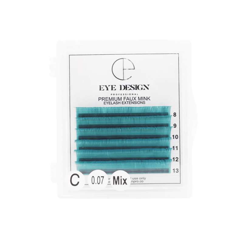 Teal Colour C Curl Lashes | Mixed Length (8mm-13mm)