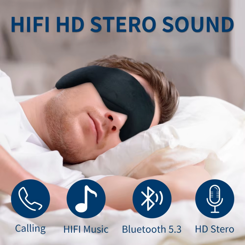 Wireless Bluetooth Sleep Mask with Speaker Microphone Adjustable