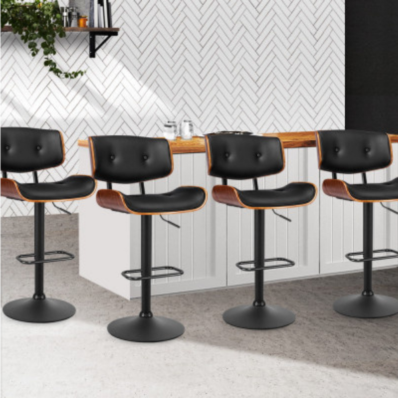 Medusa Bar Stool Wooden PU Leather