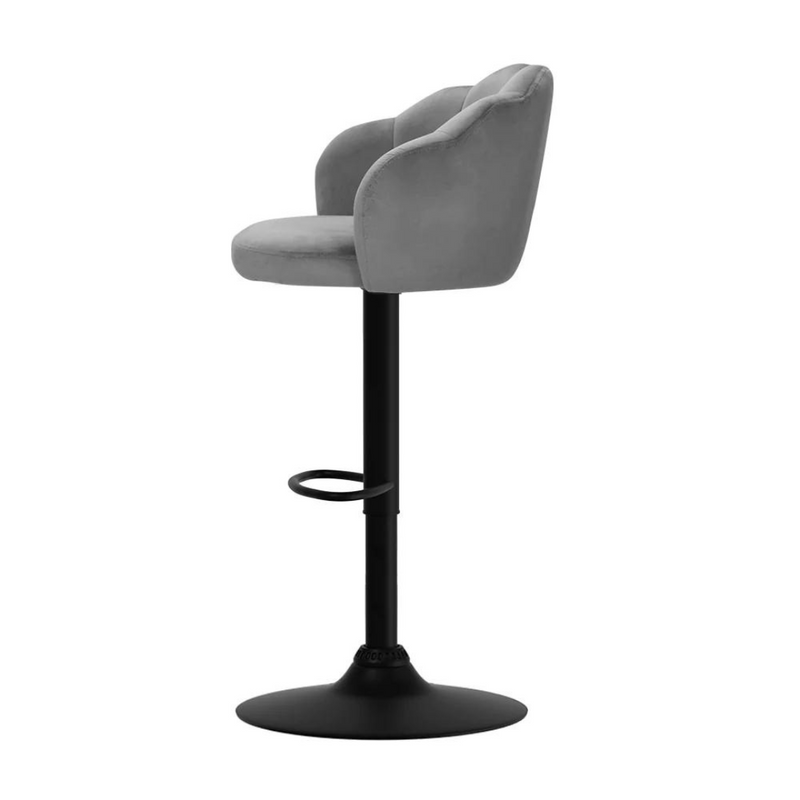 Fames Swivel Gas Lift Velvet Bar Stool