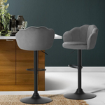 Fames Swivel Gas Lift Velvet Bar Stool