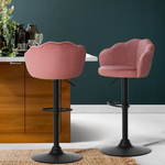 Fames Swivel Gas Lift Velvet Bar Stool