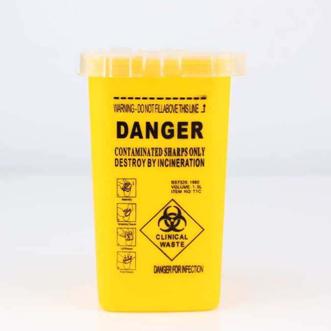 Eye Design 1L Sharps Container Yellow