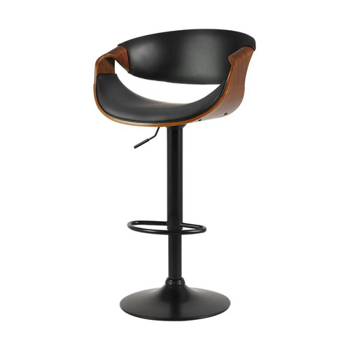 Minotaur Wood and Leather Swivel Bar Stool