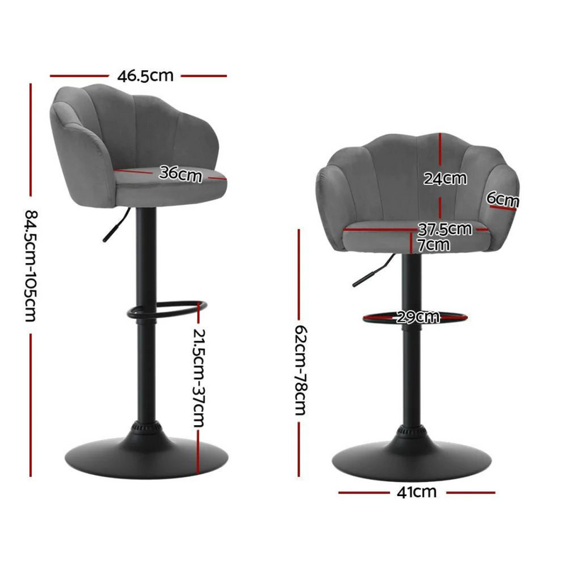 Fames Swivel Gas Lift Velvet Bar Stool