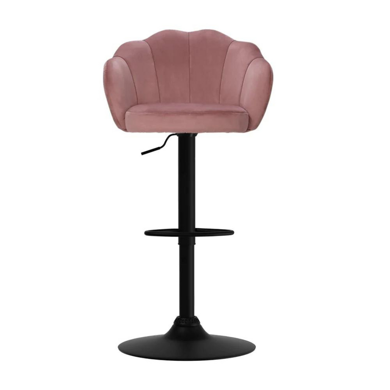 Fames Swivel Gas Lift Velvet Bar Stool