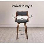 Dysse Wooden Bar Stool PU Leather