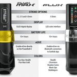 FLUX MAX GOLD Wireless Tattoo Machine with 2 Powerbolts II